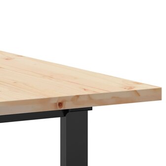 Eettafel O-frame 160x80x75,5 cm massief grenenhout en gietijzer 7