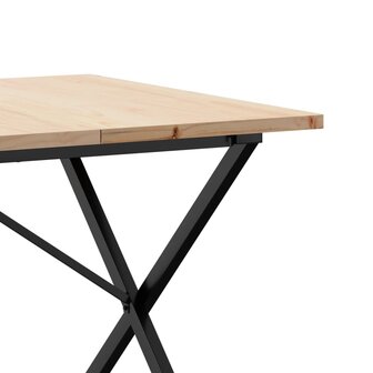 Eettafel X-frame 180x90x75,5 cm massief grenenhout en gietijzer 7