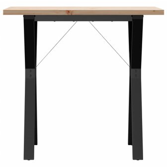 Eettafel Y-frame 80x50x75,5 cm massief grenenhout en gietijzer 4