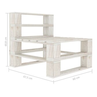 Tuinbank 4-zits pallet hout wit 11