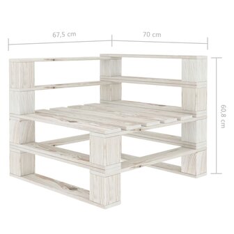 Tuinbank 4-zits pallet hout wit 12