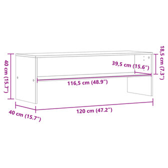 Tv-meubel 120x40x40 cm bewerkt hout gerookt eikenkleurig 9