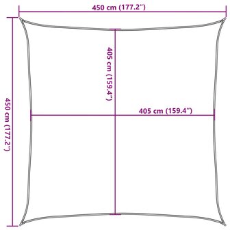 Zonnezeil 160 g/m&sup2; vierkant 4,5x4,5 m HDPE lichtgrijs 10