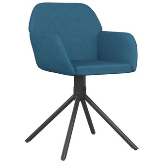 Eetkamerstoelen draaibaar 2 st fluweel blauw 3