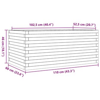 Plantenbak 110x60x46 cm massief douglashout 10