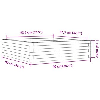 Plantenbak 90x90x23 cm massief grenenhout 11