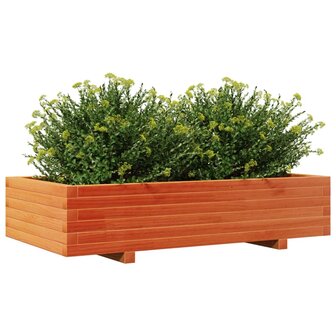 Plantenbak 110x60x26,5 cm massief grenenhout wasbruin 4