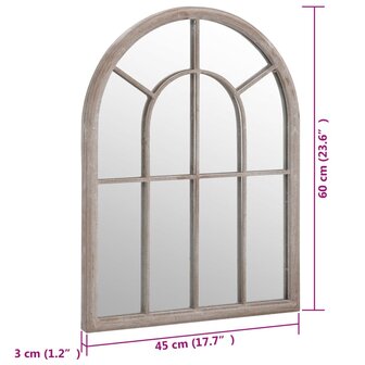 Spiegel 60x45 cm ijzer zandkleurig 6