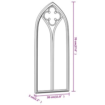 Tuinspiegel 70x30 cm ijzer zwart 6