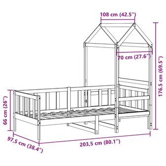 Slaapbank met huisje 90x200 cm massief grenenhout 12