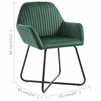 Eetkamerstoelen 2 st fluweel groen 8