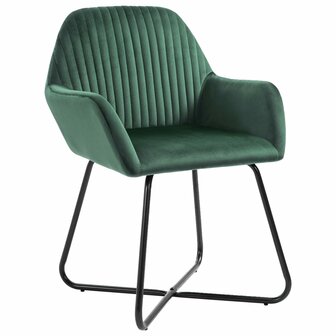 Eetkamerstoelen 4 st fluweel groen 2