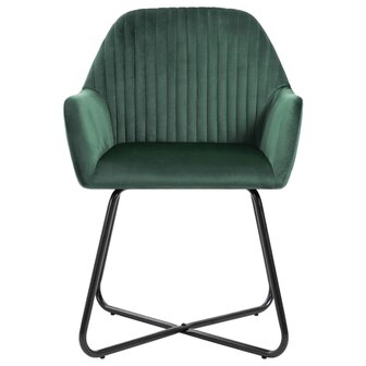 Eetkamerstoelen 4 st fluweel groen 3