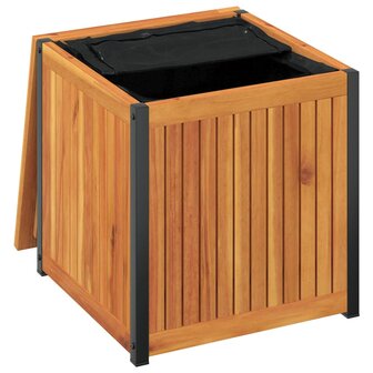 Kussenbox 45x45x45/53 cm massief acaciahout en staal 8