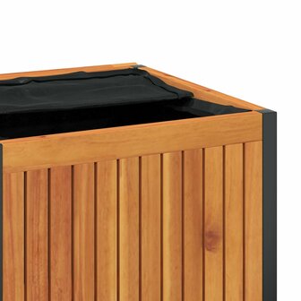 Kussenbox 45x45x45/53 cm massief acaciahout en staal 9