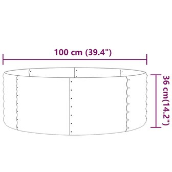 Plantenbak 100x100x36 cm gepoedercoat staal antracietkleurig 4