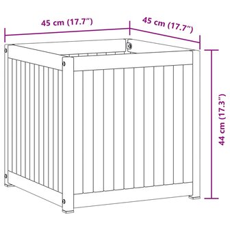 Plantenbak 45x45x44 cm massief acaciahout en staal 9