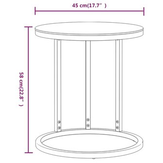 Bijzettafel 45 cm gehard glas goudkleurig en transparant 6