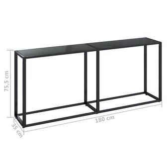 Wandtafel 180x35x75,5 cm gehard glas zwart 6