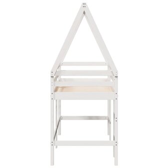 Halfhoogslaper met ladder en bedhuis grenenhout wit 90x190 cm 7