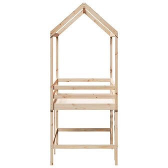 Halfhoogslaper met ladder en bedhuis grenenhout 90x190 cm 7