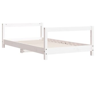 Kinderbedframe 80x160 cm massief grenenhout wit 3