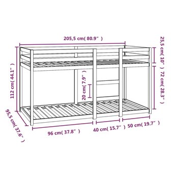 Stapelbed massief grenenhout 90x200 cm 8