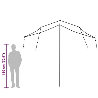 Kampeerluifel waterdicht 300x294 cm grijs en oranje 10