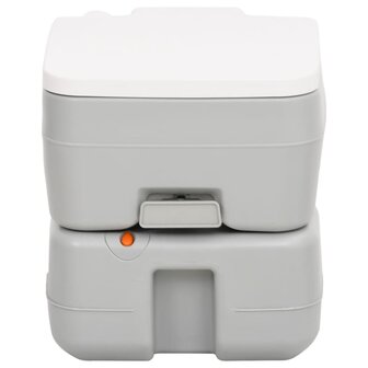 Campingtoilet draagbaar 15+10 L HDPE grijs en wit 2