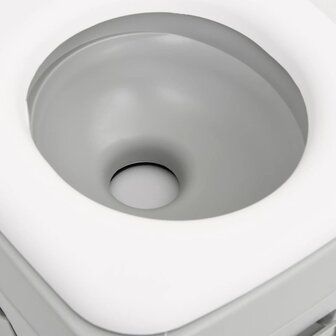 Campingtoilet draagbaar 15+10 L HDPE grijs en wit 9