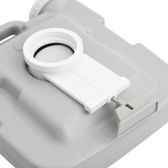 Campingtoilet draagbaar 10+10 L HDPE grijs en wit 9