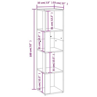 Hoekkast 33x33x132 cm bewerkt hout sonoma eikenkleurig 8