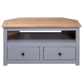 Tv-hoekkast Panama Range 93x49x49 cm massief grenenhout grijs 5