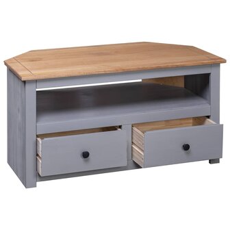 Tv-hoekkast Panama Range 93x49x49 cm massief grenenhout grijs 6