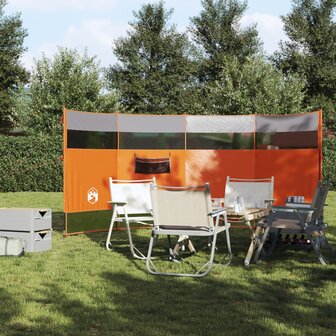 Windscherm camping waterdicht 366x152x152 cm oranje 3