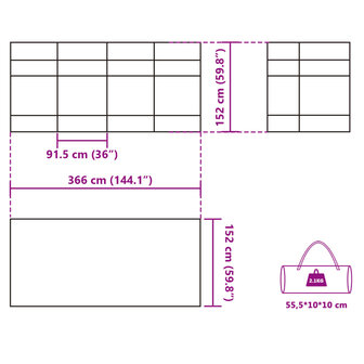 Windscherm camping waterdicht 366x152x152 cm oranje 12