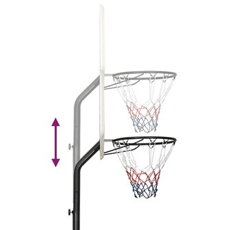 Basketbalstandaard 282-352 cm polyethyleen wit 8