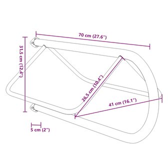 Zadelrek wandgemonteerd ijzer zwart 8