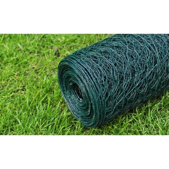 Kippengaas 25x0,5 m met PVC coating groen 4