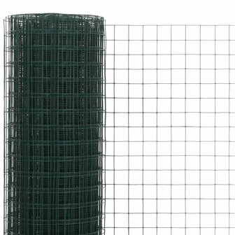 Kippengaas 10x0,5 m staal met PVC coating groen 3