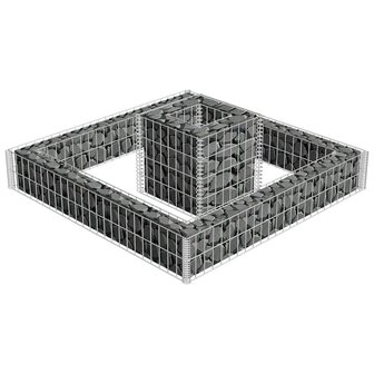 Gabion plantenbak 120x120x20 cm gegalvaniseerd staal 3