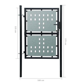 Poort enkel 100x175 cm zwart 5