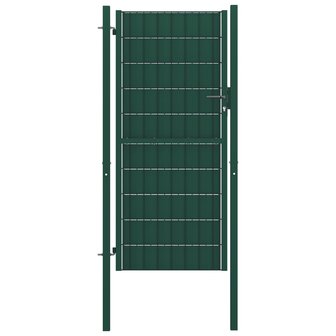 Poort 100x124 cm PVC en staal groen 1