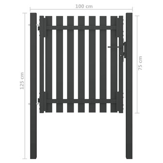 Poort 1x1,25 m staal antraciet 4