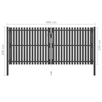 Poort 4x2 m staal antraciet 5