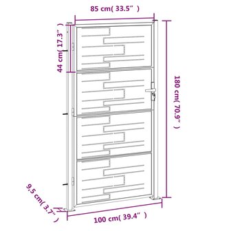 Poort 100x180 cm roestvrij staal 8