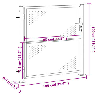 Poort 100x100 cm roestvrij staal 8