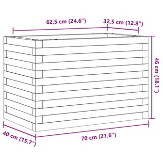 Plantenbak 70x40x46 cm massief grenenhout 10