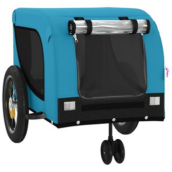 Hondenfietstrailer oxford stof en ijzer blauw en zwart 4