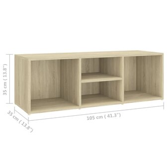 Schoenenopbergbank 105x35x35 cm bewerkt hout sonoma eikenkleur 6